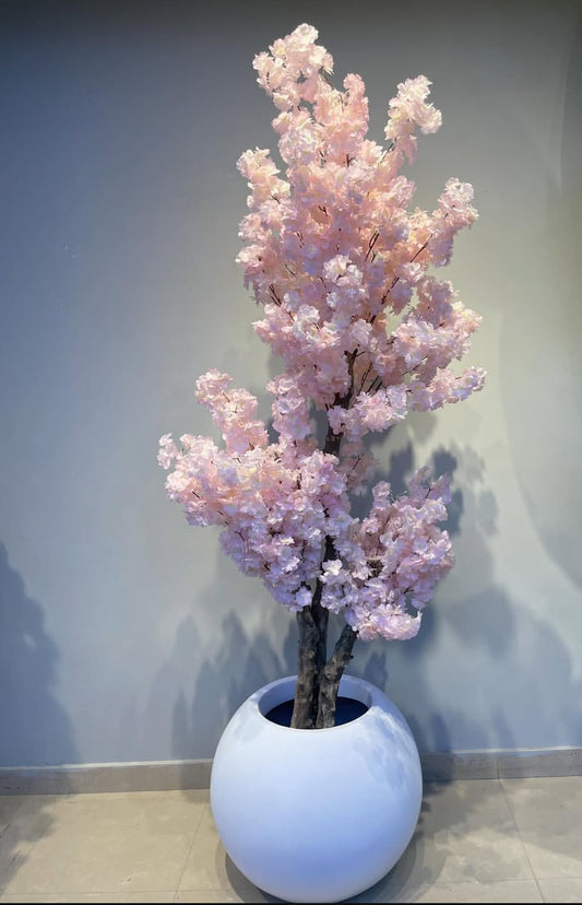7ft Artificial Cherry Blossom Tree with Real Wood Trunk