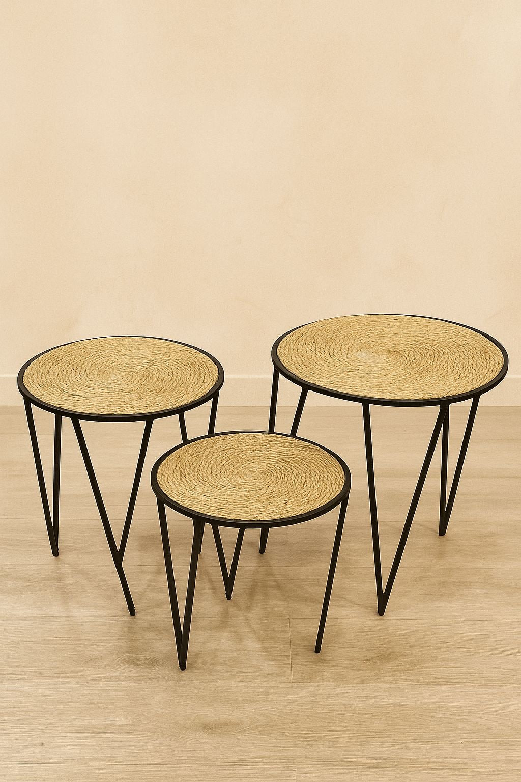 Woven nesting table set