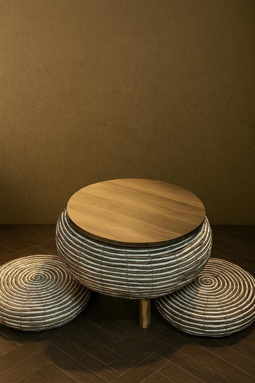 Round Coffee Table With 2 Seats
