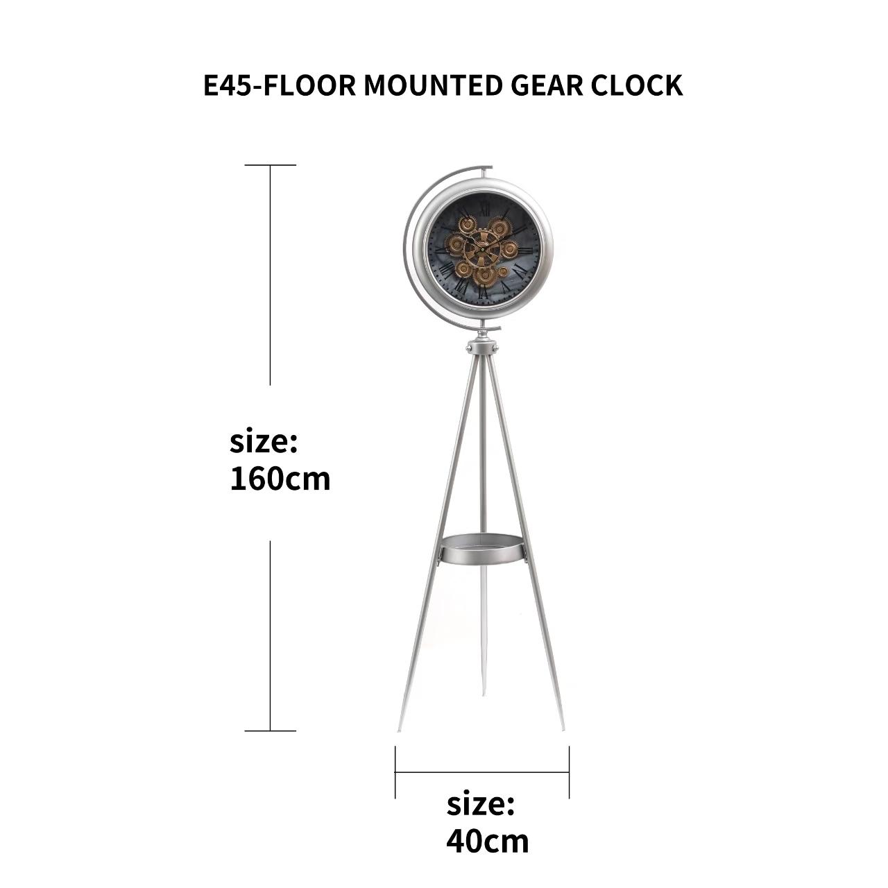 Tripod Floor Clock with Table - Brass