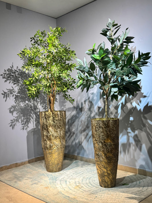 Tapered Golden Metal Vase