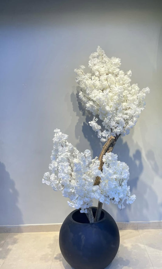 7ft Artificial Cherry Blossom Tree with Real Wood Trunk