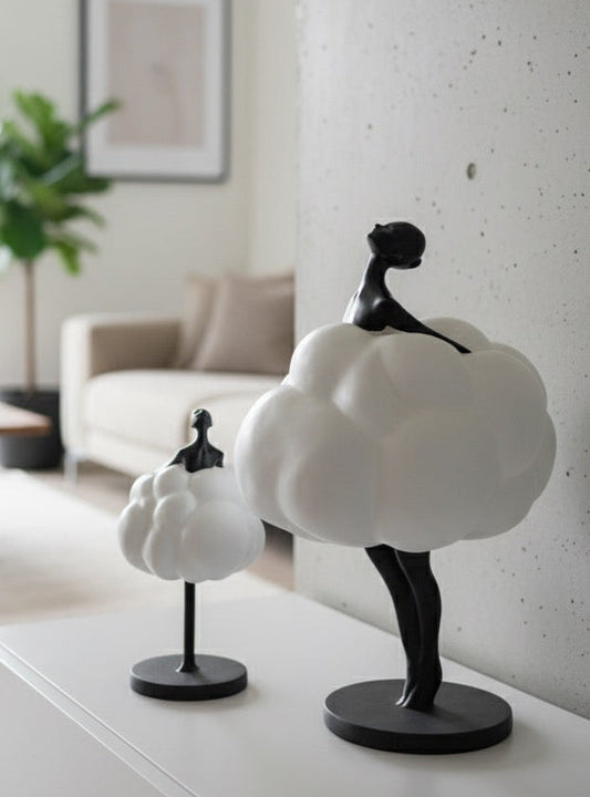 "The Dreamer Cloud Figurine | Abstract Minimalist Sculpture"