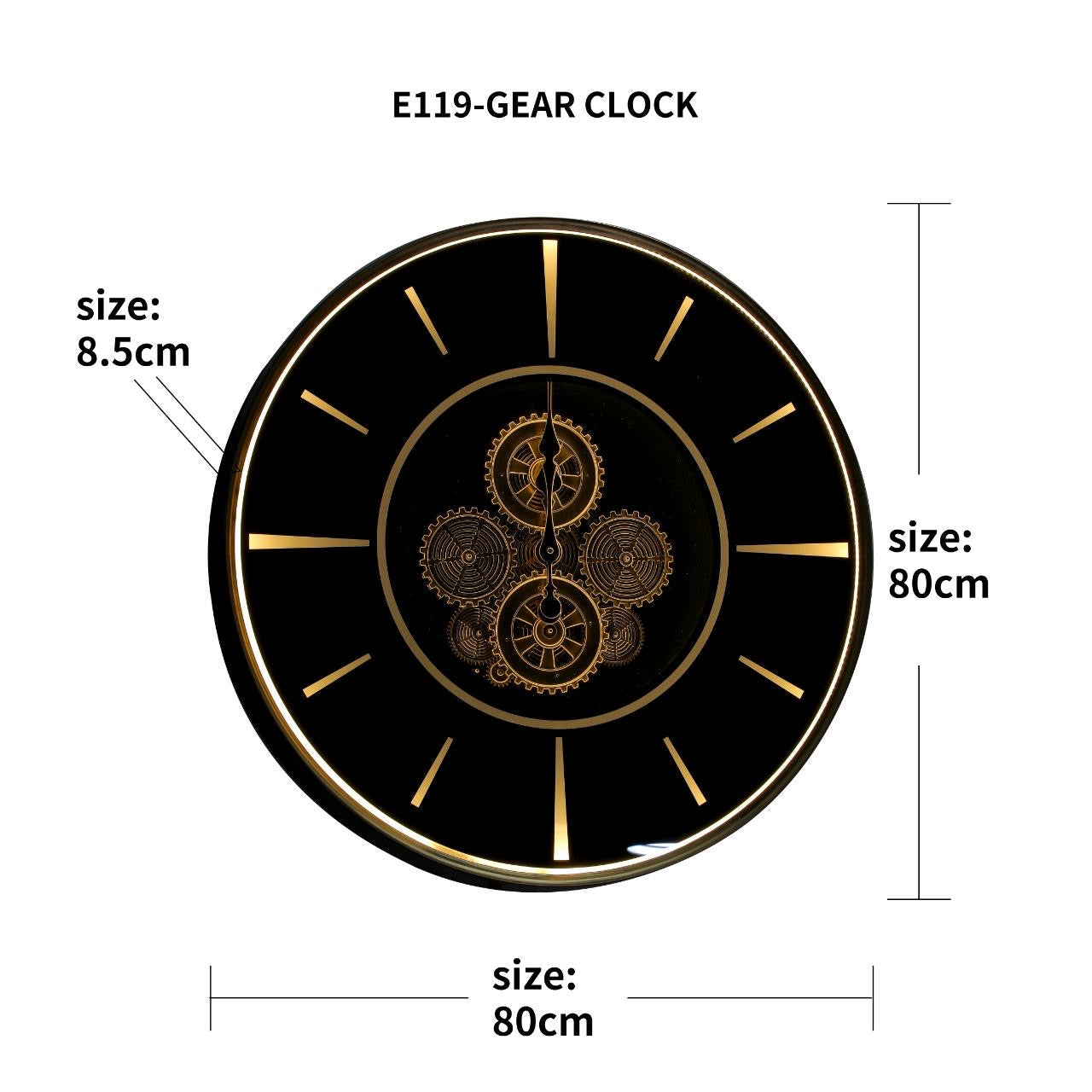 Imported Wall clock with built in light