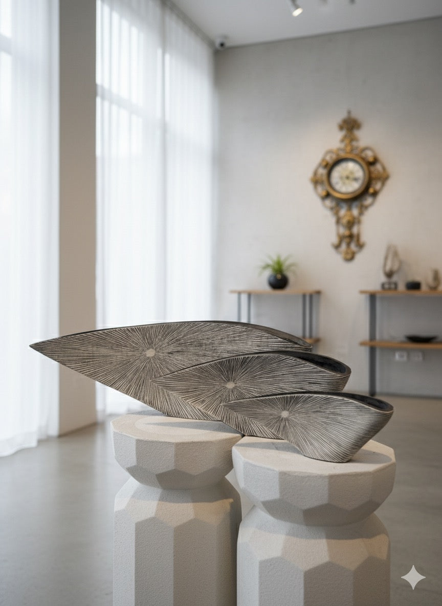 Designer Engraved Boat Shape Planter/Vessel