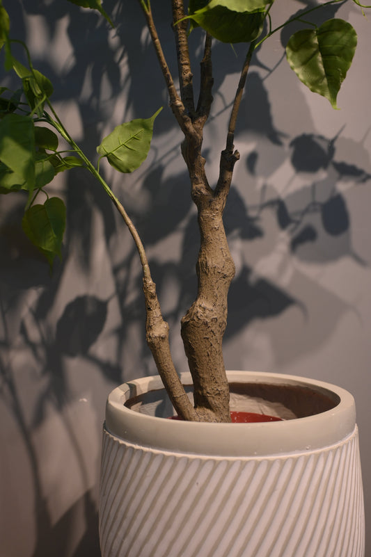 Tall Realistic Artificial Fig Tree without Modern Tripod Planter