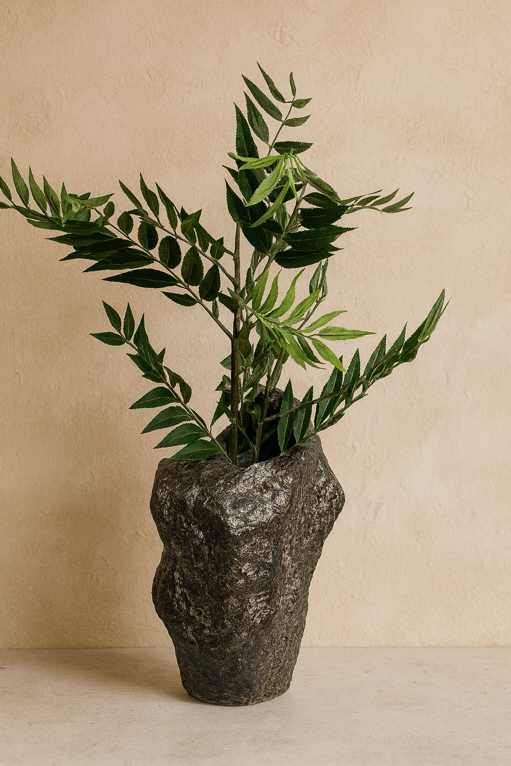 Premium Natural Stone Look Vase | Modern Textured Decor