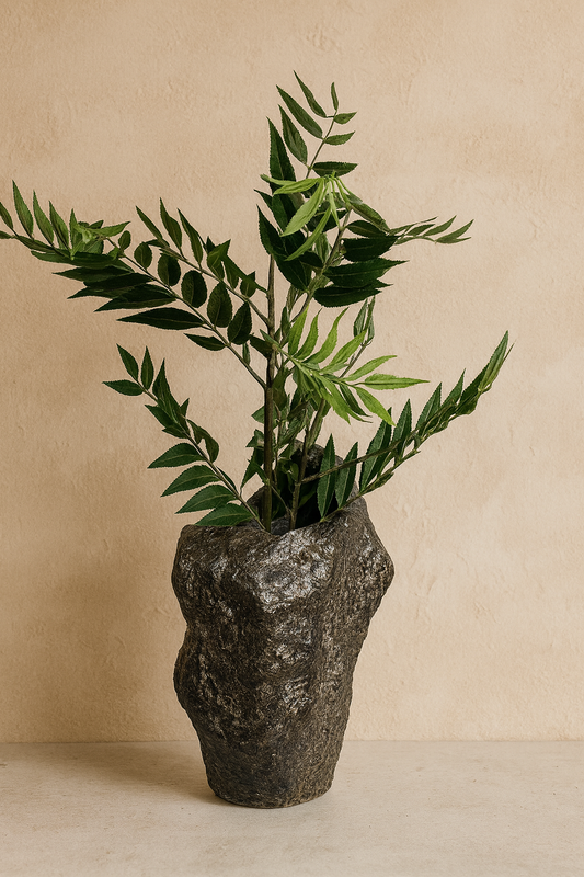 Premium Natural Stone Look Vase | Modern Textured Decor