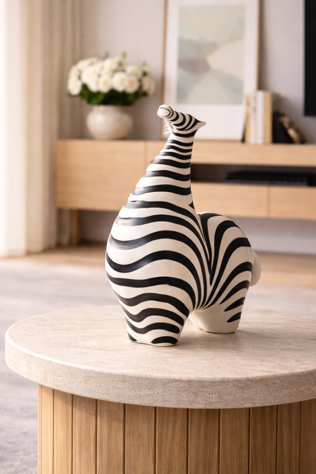The Sphere Zebra | Minimalist Animal Sculpture