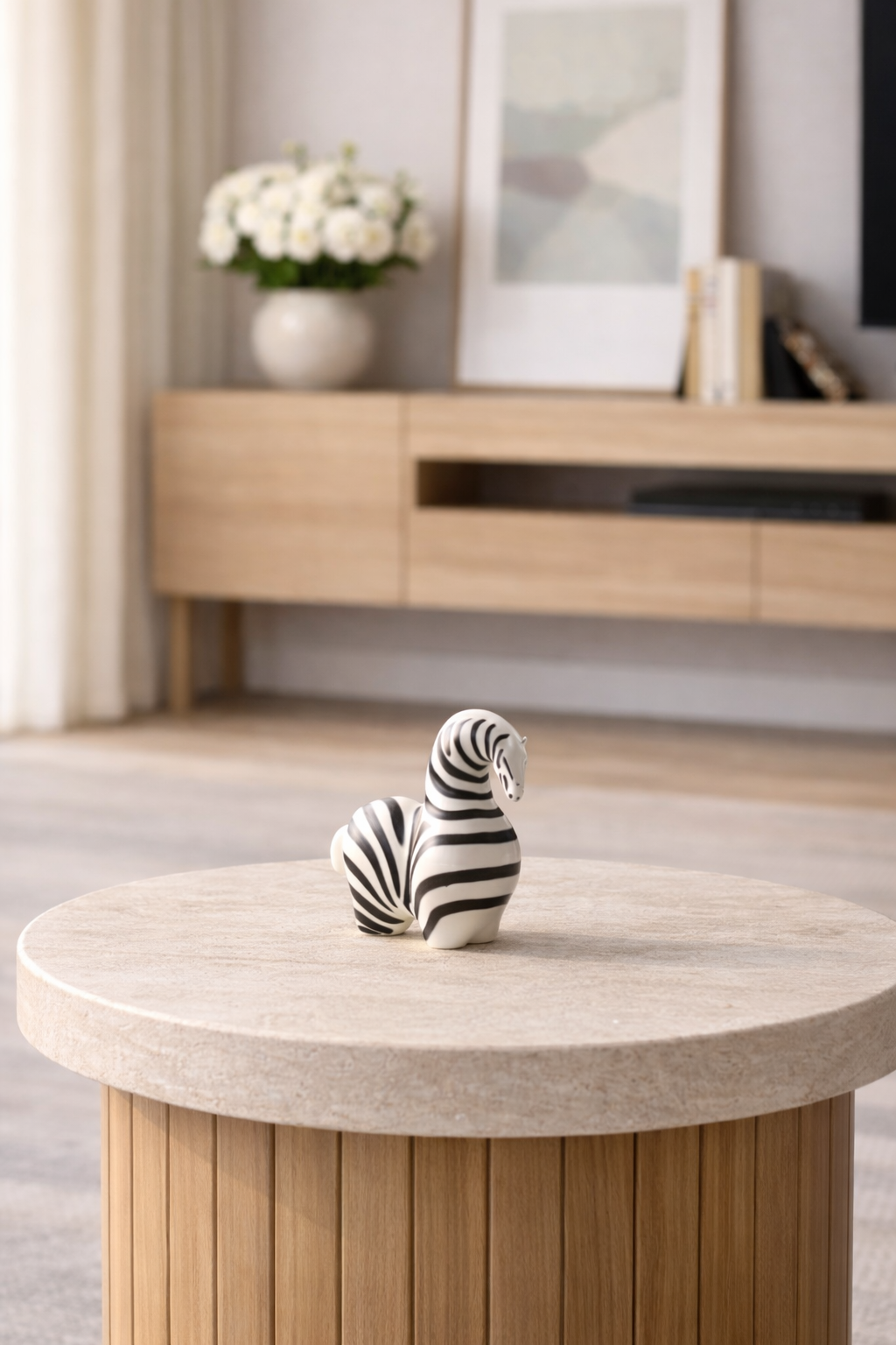 The Sphere Zebra | Minimalist Animal Sculpture