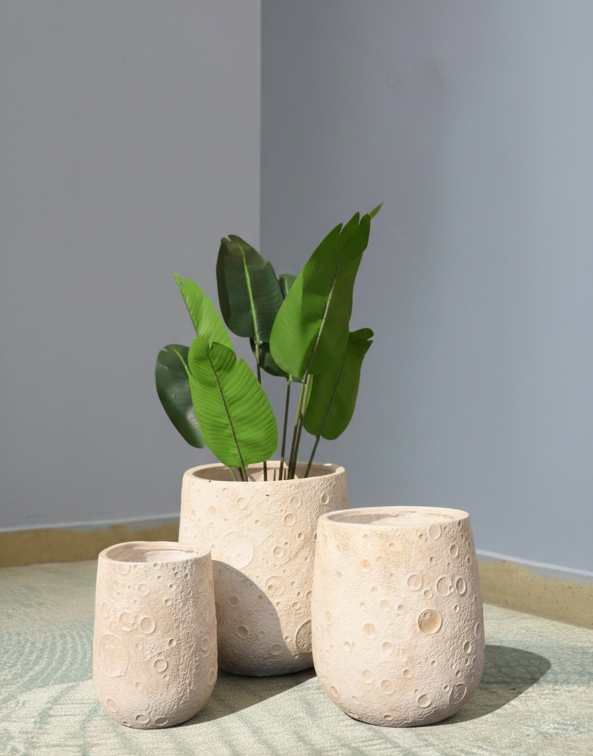Lunar Series Moon Textured Planter