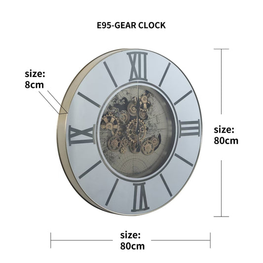 Vintage mechanical gear wall clock