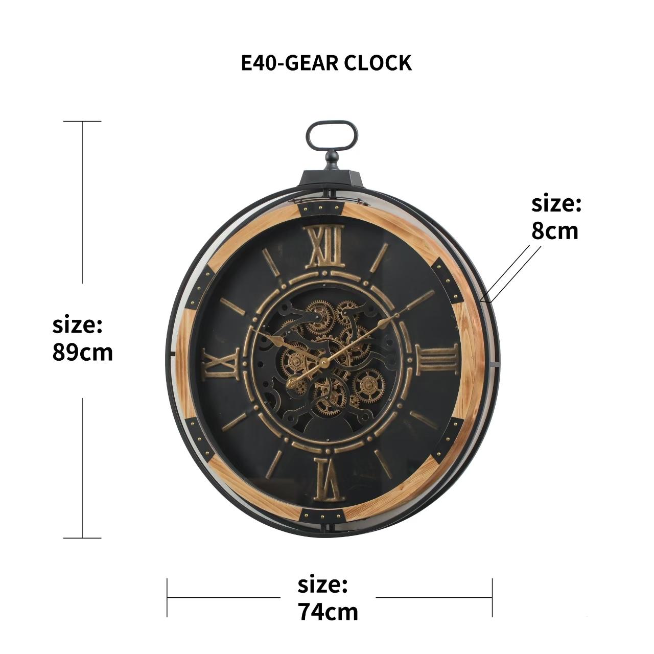 Metal Gear Standing Wall Clock For Home Decor