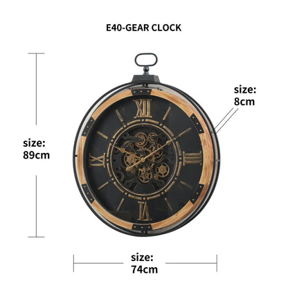 Metal Gear Standing Wall Clock For Home Decor