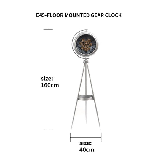 Tripod Floor Clock with Table - Brass     