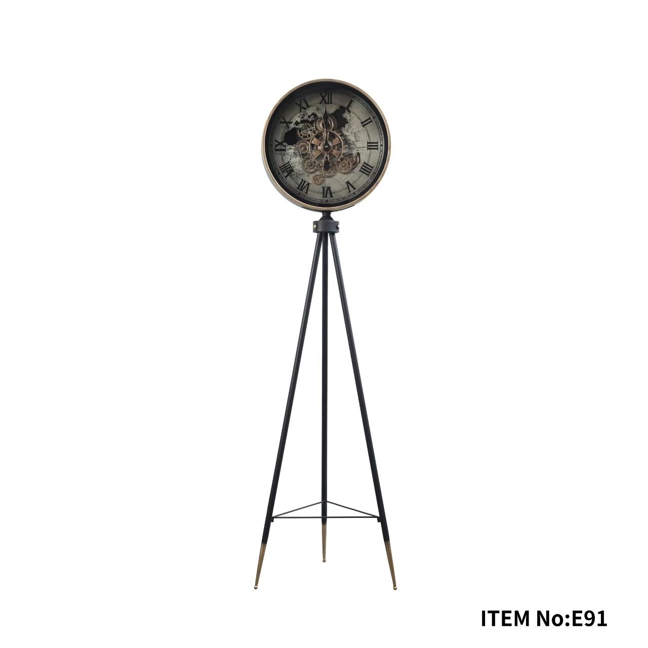 Phantom Dial Tripod Base Luxury Designer Standing Clock With