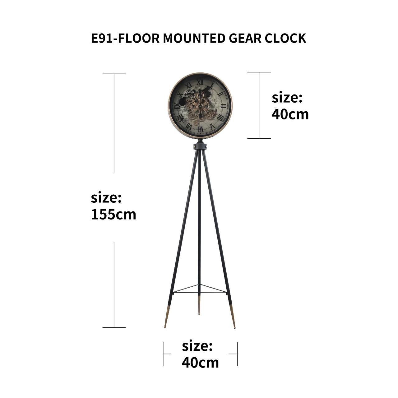 Phantom Dial Tripod Base Luxury Designer Standing Clock With