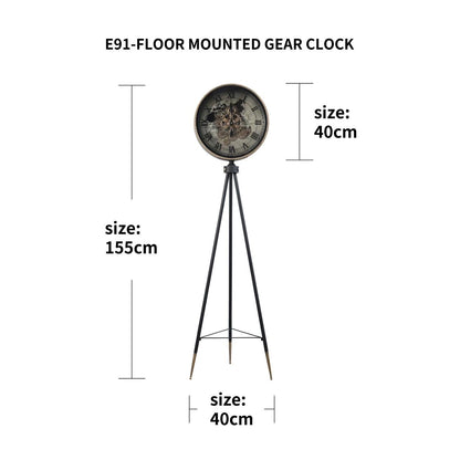 Phantom Dial Tripod Base Luxury Designer Standing Clock With