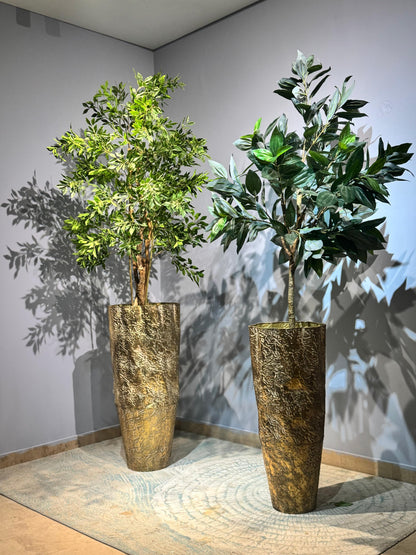 Tapered Golden Metal Vase
