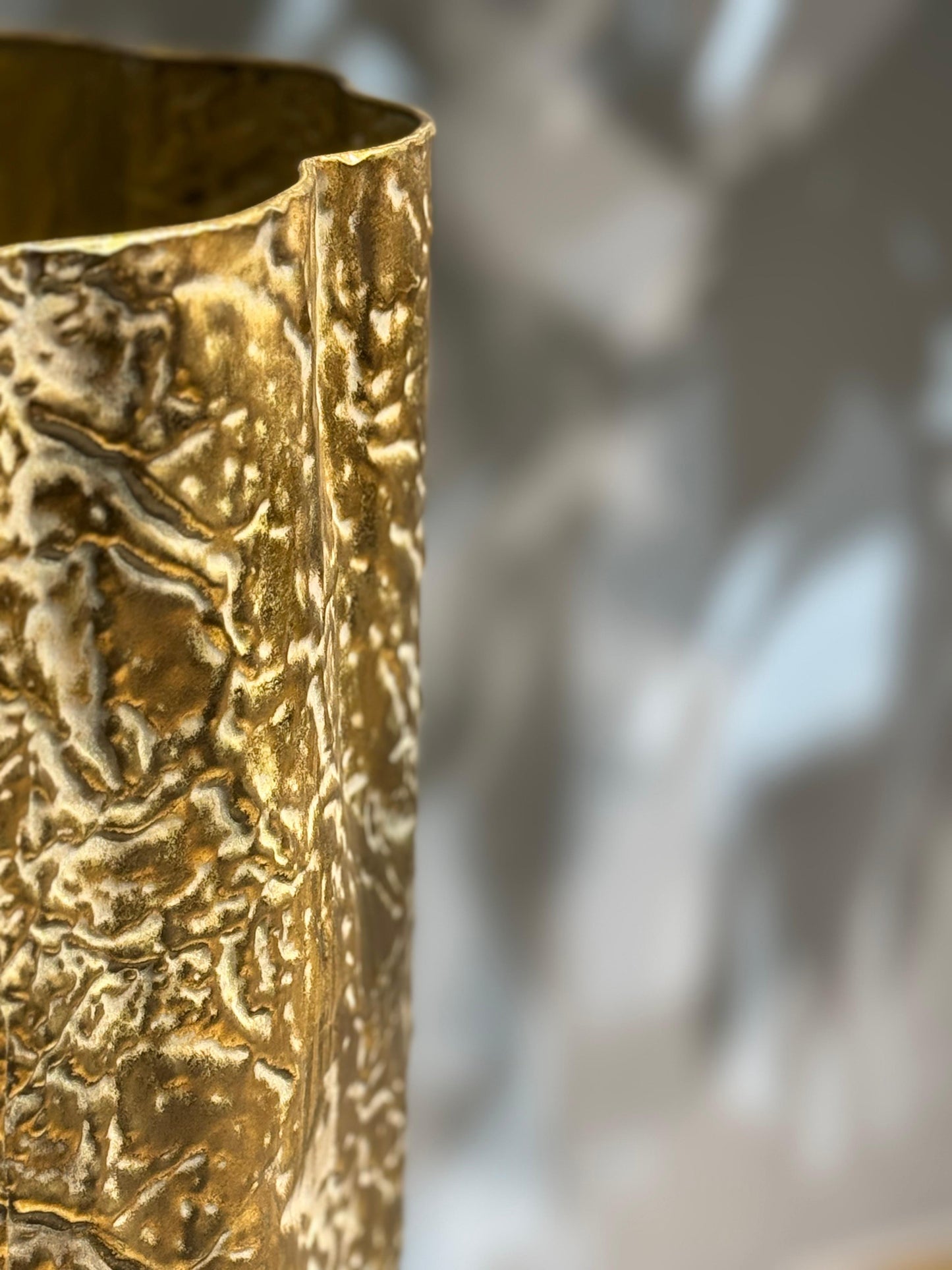 Tapered Golden Metal Vase
