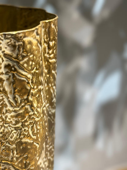 Tapered Golden Metal Vase