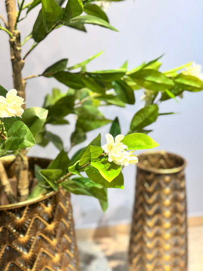 Hammered Gold Metal Planter