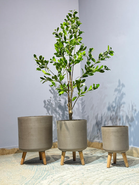 Tripod Planter in Charcoal Color