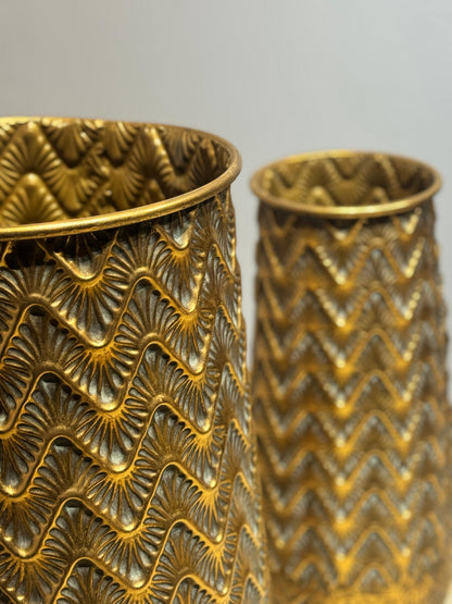 Hammered Gold Metal Planter
