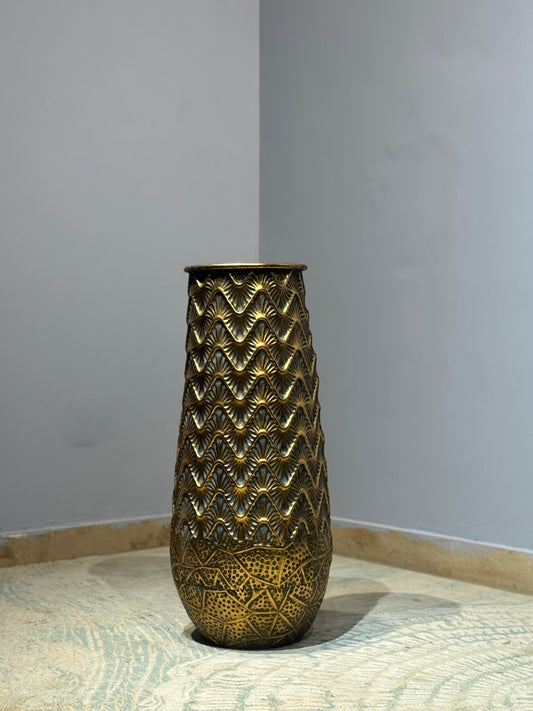 Hammered Gold Metal Planter